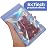 EONJOE 100-pack 57 inch mylar bags with clear window holographic resealable sealable packaging zip bag for small bussiness jewelry candy sample food packing supplies Purple