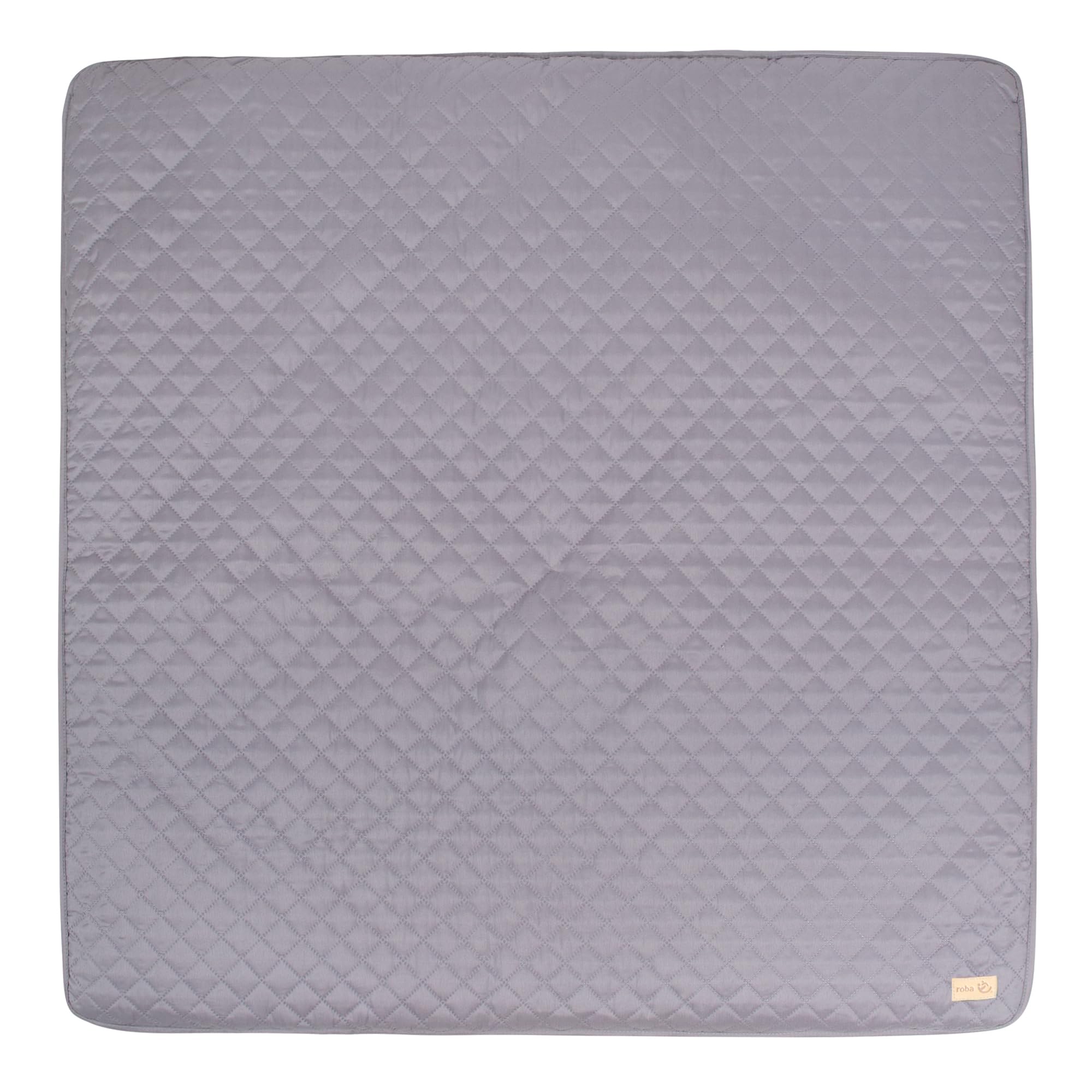 roba Krabbeldecke "roba Style" - 100 x 100 cm - Spieldecke gesteppt für Babys & Kleinkinder - Pflegeleichtes & schmutzabweisendes Material - Anthrazit