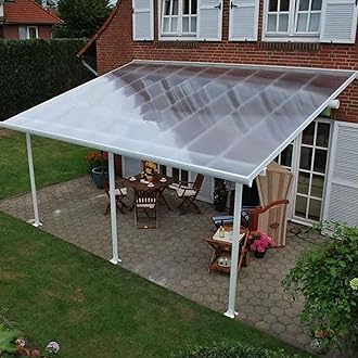 Polycarbonate Roofing Sheet,Clear Acrylic Plastic Sheet,Daylighting Panel,Roofing Cladding,UV Protection Rainproof Roof Cover,for Greenhouses,Sheds,Carports,Huts,Kennels (1.22x3m)