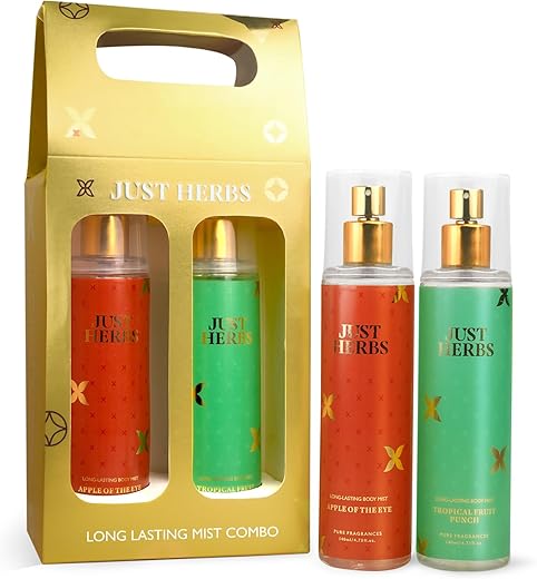 Just Herbs Body Mist Spray for Men and Women With Long Lasting Fragrance Perfume Combo – Fruity Fusion (2 x140ml)