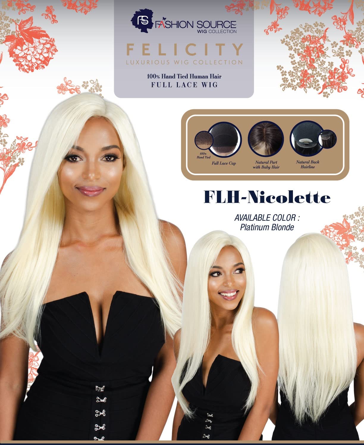 Human Hair Full Lace wig FLH-Nicolette (Platinum Blonde) Human Hair Full Lace wig FLH-Nicolette (Platinum Blonde)