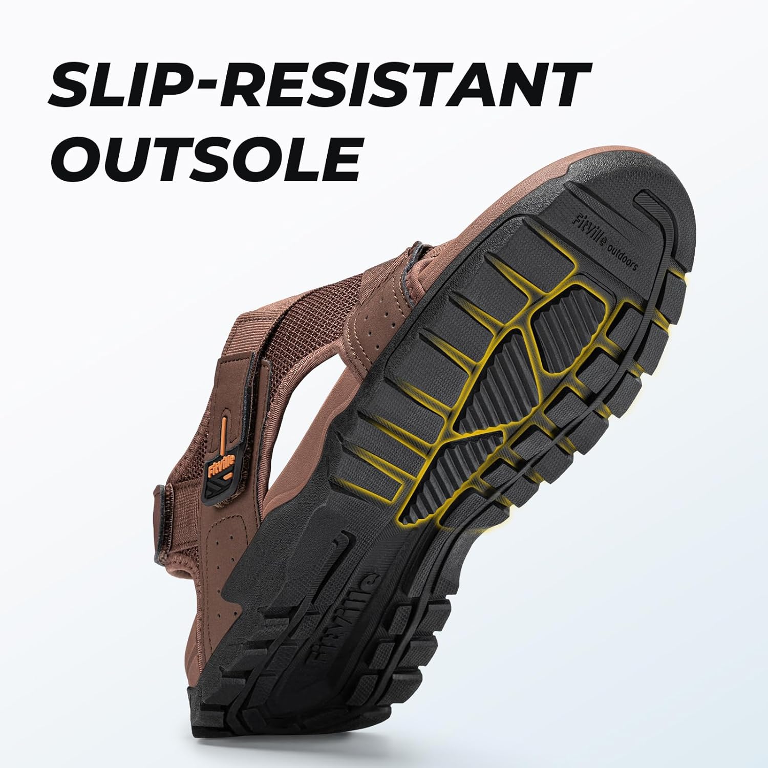 FitVille Wide Sandals for Men Comfortable Orthopedic Athletic Sandals with Arch Support Lightweight Breathable Hiking Sandals for Outdoor Beach Travel