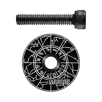 UJEAVETTE Headset Stem Top Cap Cover Bike Headset Caps for Road Bikes Bicycling Biking Constellation Black