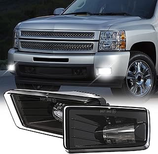 LED Fog Lights 5202 Bulbs DOT Bumper Driving Square Fog Lamps for Chevy Silverado 2007-2015/Avalanche 2007-2013/Suburban 2007-2015/Tahoe 2007-2015/GMC Yukon Pick Up w/Off-Road Package