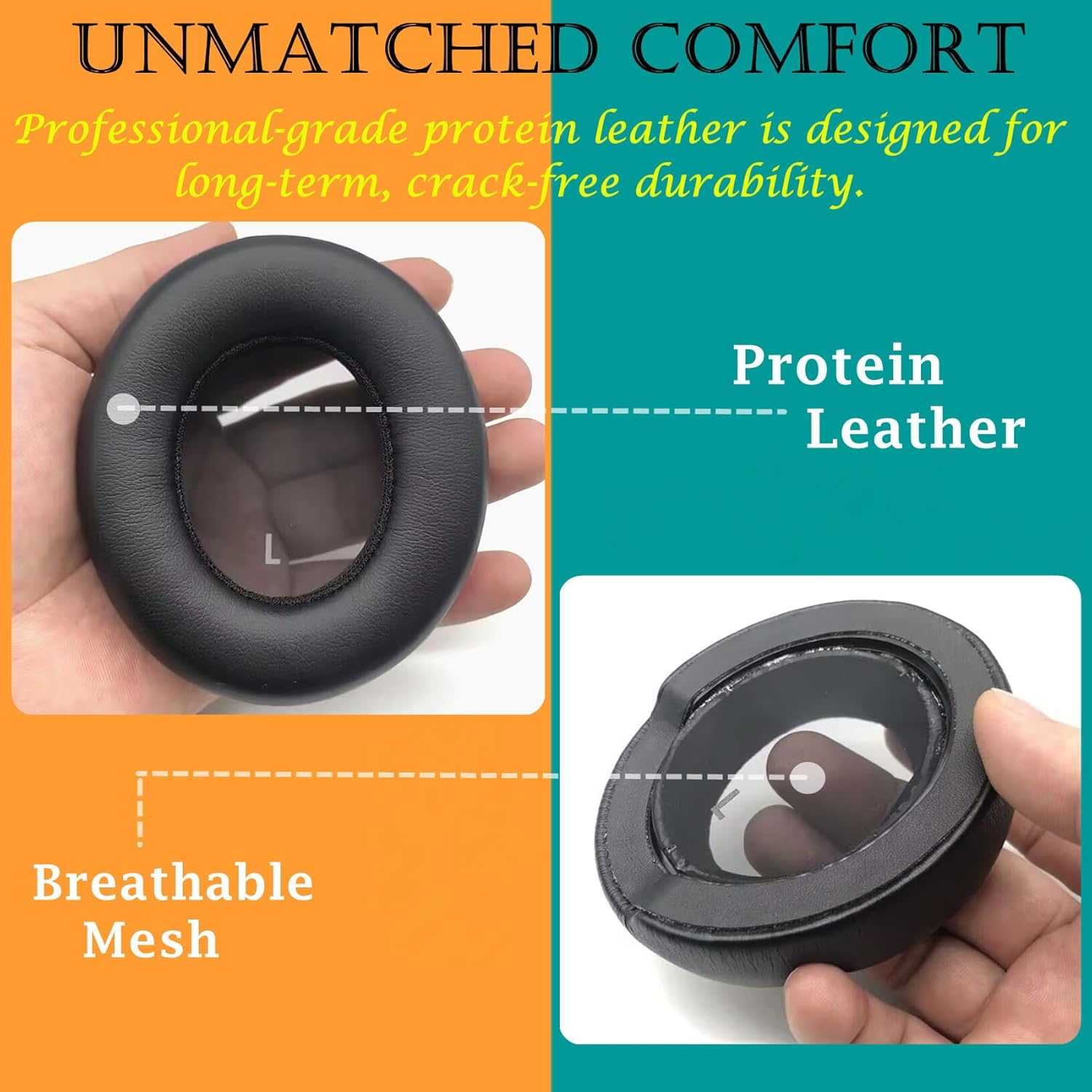 TaiZiChangQin Club 950NC Ear Pads & Headband Cover Replacement - Black Faux Leather - Compatible with JBL Club ONE/950NC