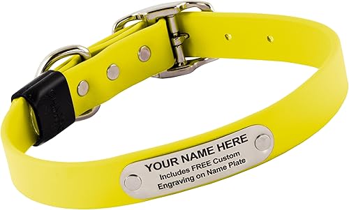 Miniatura 14 de Collar de perro personalizado, nailon ajustable, grabado de texto personalizado, varios colores (naranja cazador)