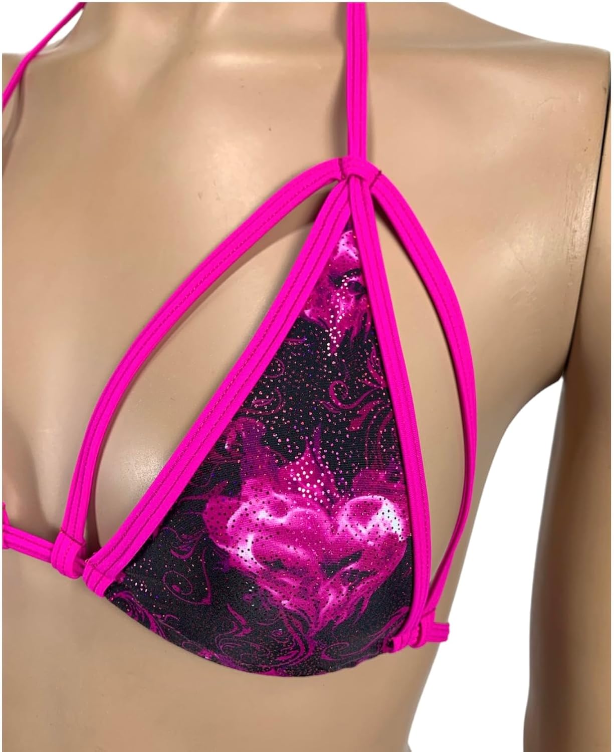 Freya's Boutique Sparkle Triangle Bikini Top G-String Thong Micro V-String Thong Skimpy Exotic Pole Stripper Dancewear Rave Outfit Mini Swimwear Bathing Suit 2 Piece Set Handmade - Image 5