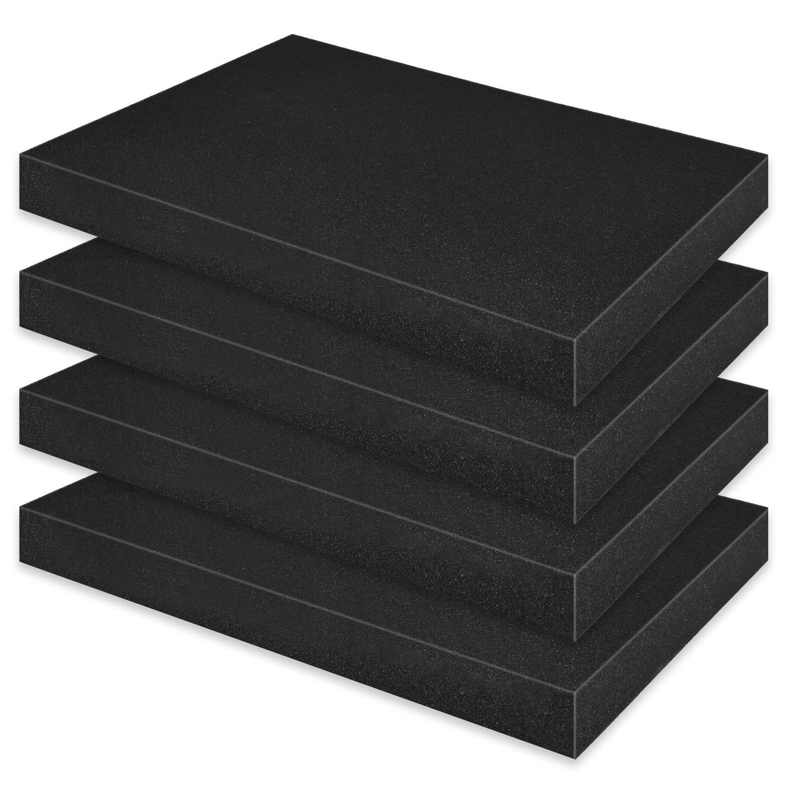 TAIANJI 4 Pcs Pre-Cut Polyurethane Foam Sheet, Tool Box Pluck Foam 40 x 30 x 4cm Foam Inserts Foamboard for Tool Organisation, Camera Cases, Game, Glass Padding, DIY