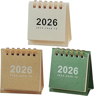 3個 カレンダー 2026年 卓上カレンダー 16ヶ月 卓上デスク2026 2025年4月~2026年12月 12ヶ月 ポータブル 月間 デスク小型計画整理用 デスク デイリースケジューラー シンプル プランナー オフィス 教室 寮 家庭 学校 教師向け 計画 整理 約6.5x7x3cm