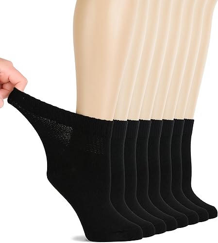 Miniatura 7 de Hugh Ugoli Calcetines diabéticos para mujer, extremadamente suaves, rayón derivado de bambú, tobillo, delgados, anchos, sueltos, sin ataduras