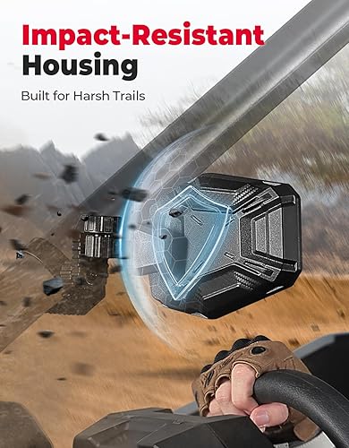 Miniatura 6 de KEMIMOTO Espejos laterales UTV, espejos UTV para barra antivuelco de 1.65 a 2 pulgadas, compatibles con Polaris RZR, Can-Am Maverick X3, Pioneer,