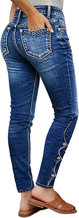 Flamingals Skinny High Rise Butt Lifting Stretchy Jeans for Women
