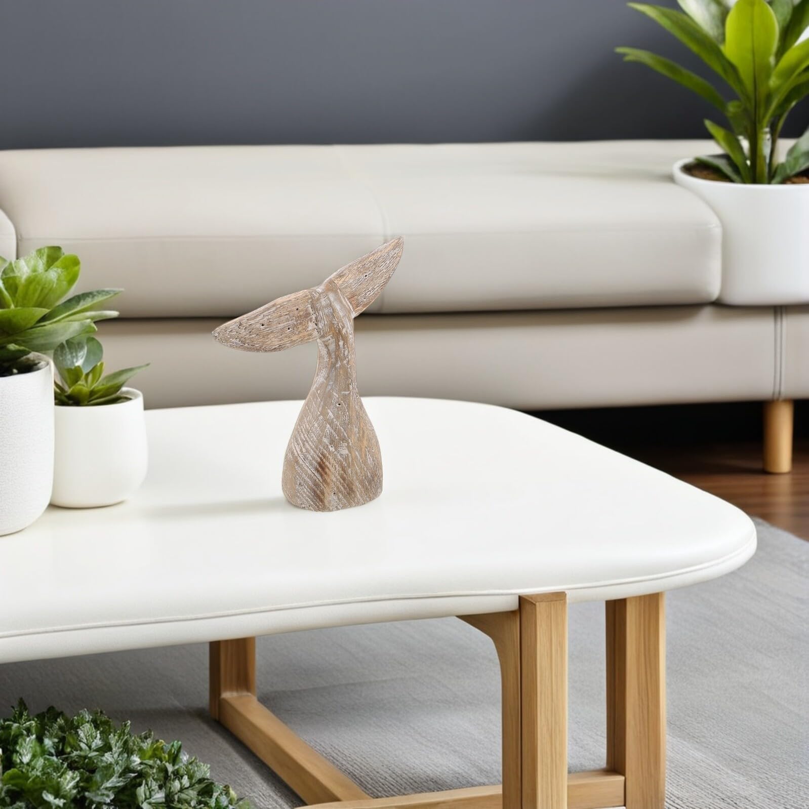 de Ballena Decorativa Pequeña de Madera Rústica para Mesa Escultura Náutica Costera Decoración Temática Oceánica para Hogar de Playa y Estantes Figura Tallada para Ambiente