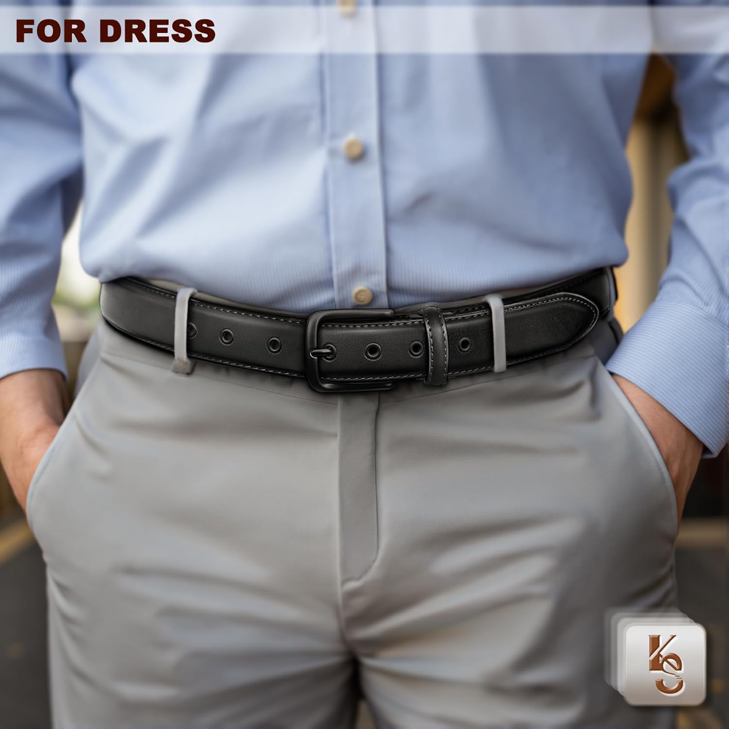 KEMISANT Men Leather Belt 7Holes Adjustable for Jean Casual Dress Golf 1 1/2"-Metal Hole Design-Cut For Fit - Image 4