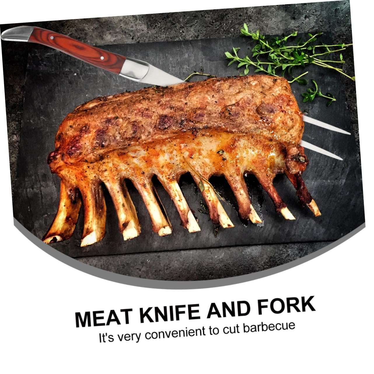 BRIGHTFUFU Stainless Steel Barbecue Cutter Ham Slicer with Handle Carving Fork for Cutting for Thanksgiving Turkey and Events