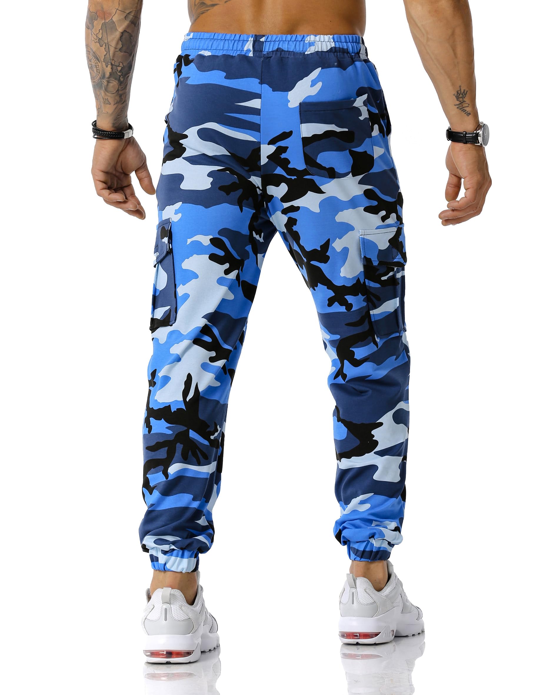 MakingDa Pantaloni della tuta da uomo Camo Gym Joggers Cargo pantaloni della tuta con coulisse multi-tasca pantaloni da corsa pantaloni da combattimento mimetici pantaloni da lavoro