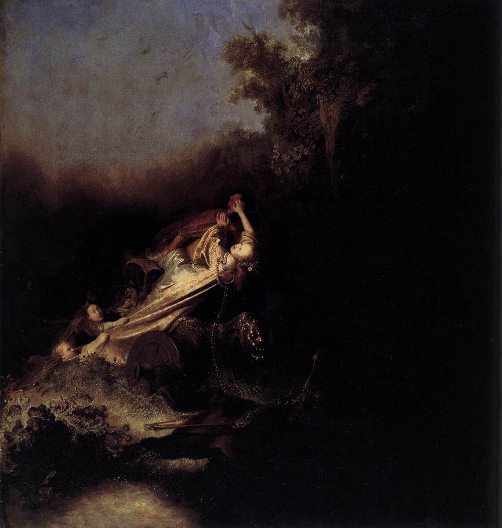 Grand poster Rembrandt The Abduction of Proserpina impression d'art extra large mat