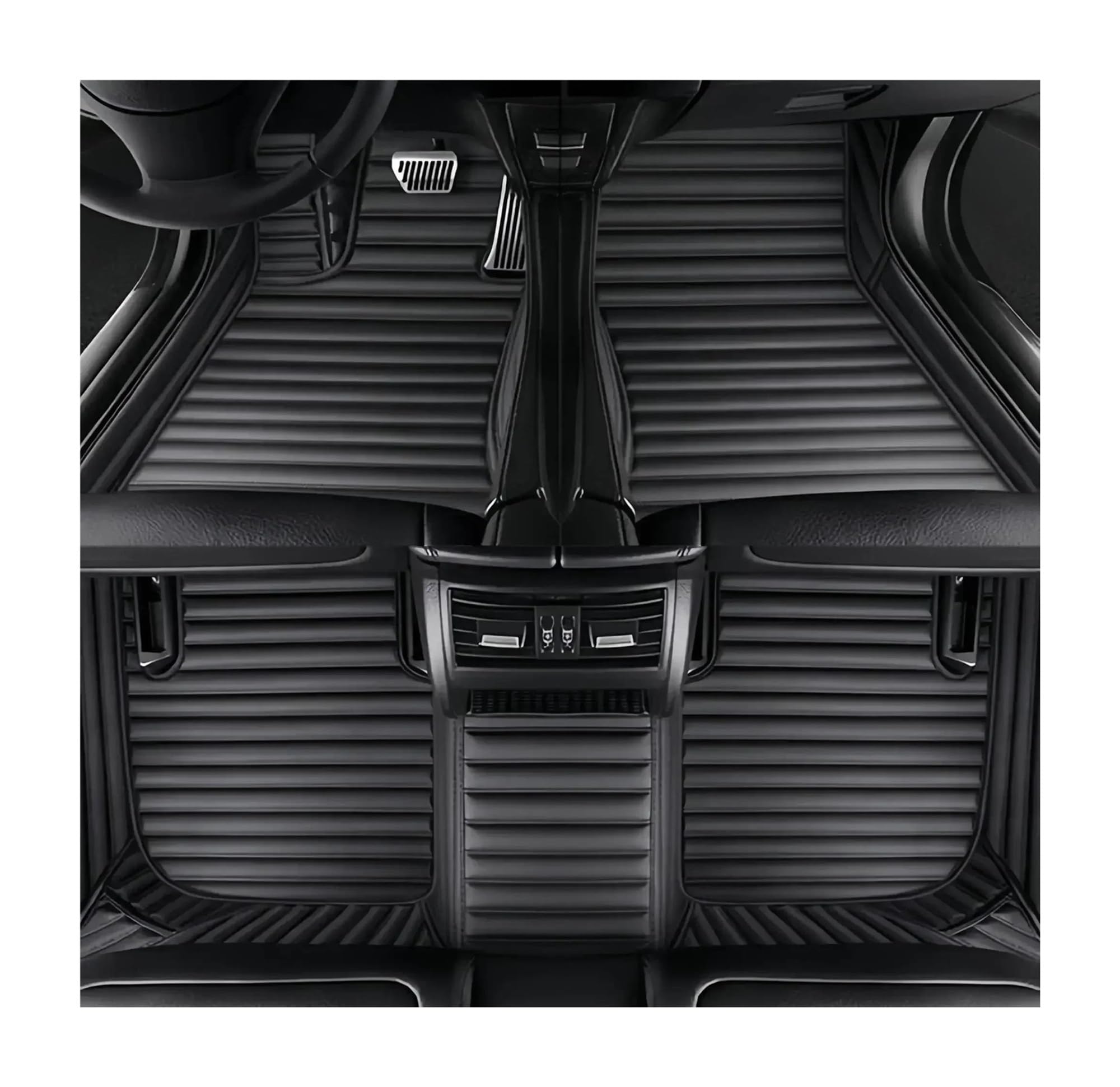 Auto Fussmatten Für Chevy Für Malibu 2012 2013 2014 2015 Wetterfeste Luxus-Leder-Bodenmatten Vollständige Abdeckung Teppich-Auto-Fußmatten Fußmatten Automatten(Style 3 Black)