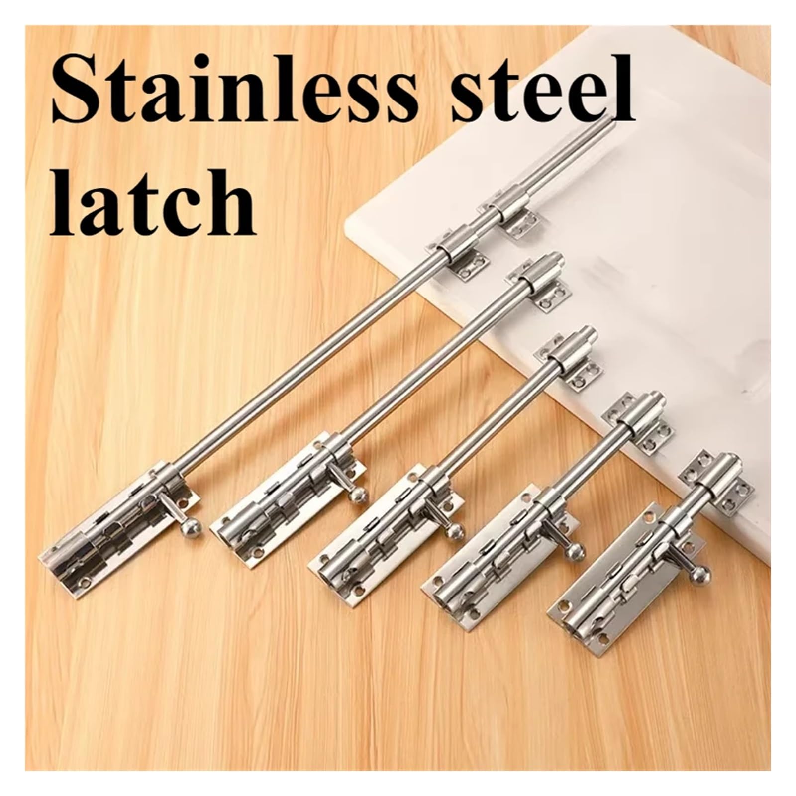Targette de Porte 6 "8" 10 "12 pouces matériel en acier inoxydable serrure de porte baril boulon loquet cadenas fermoir ensemble brossé(12 inch)