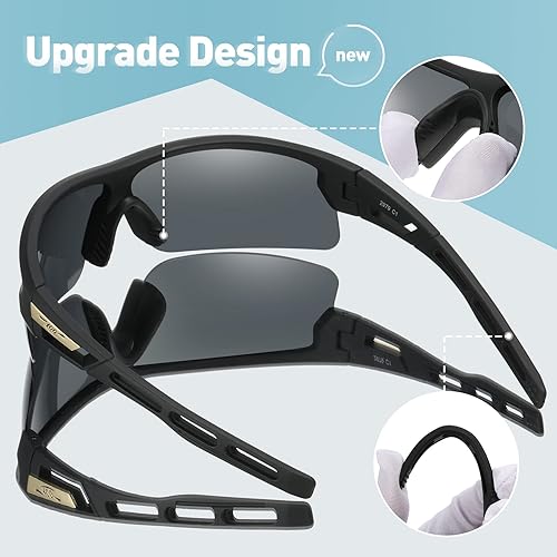 Miniatura 5 de 100 CLASSIC Gafas de sol deportivas polarizadas para hombres y mujeres, TR90 UV 400, protección FHD lente ligera