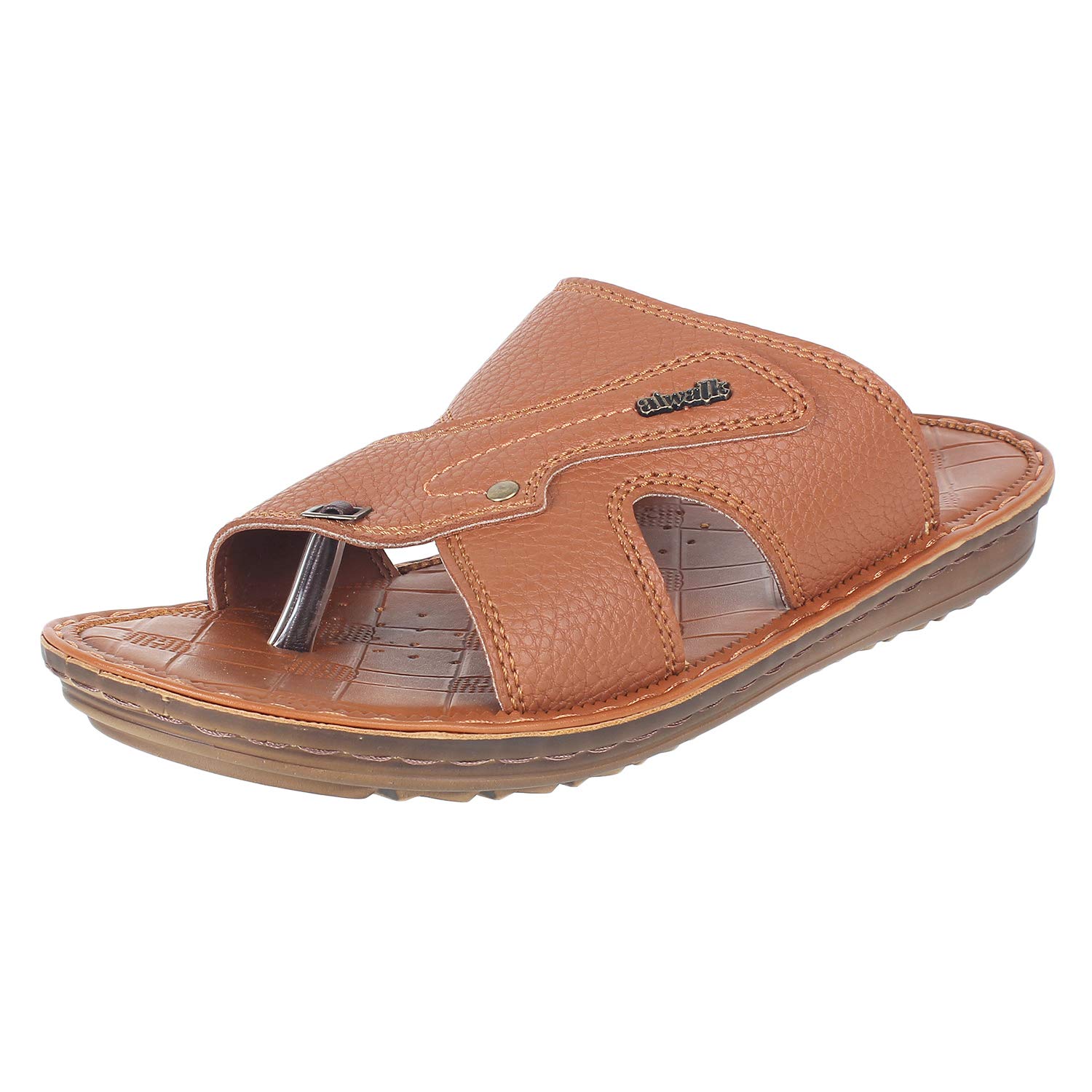 AEROWALK Stylish T-Shape Fashion Sandal/Slipper for Men | Comfortable | Lightweight | Anti Skid | Casual Office Footwear (NT03_TAN_7_NT) (B089N4HKXB) Amazon Price History, Amazon Price Tracker
