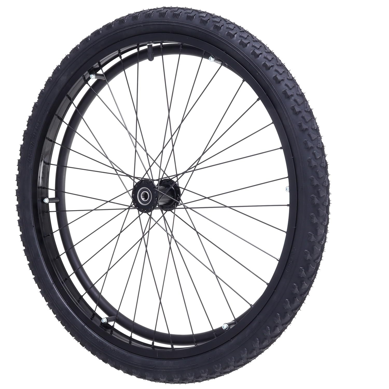 Zestaw kół tylnych do wózka inwalidzkiego, 24" x 1,95" (50-507) Części zamienne do opon pneumatycznych, opony do wózków inwalidzkich terenowych do użytku wewnątrz i na zewnątrz(Bearing 12.7mm)