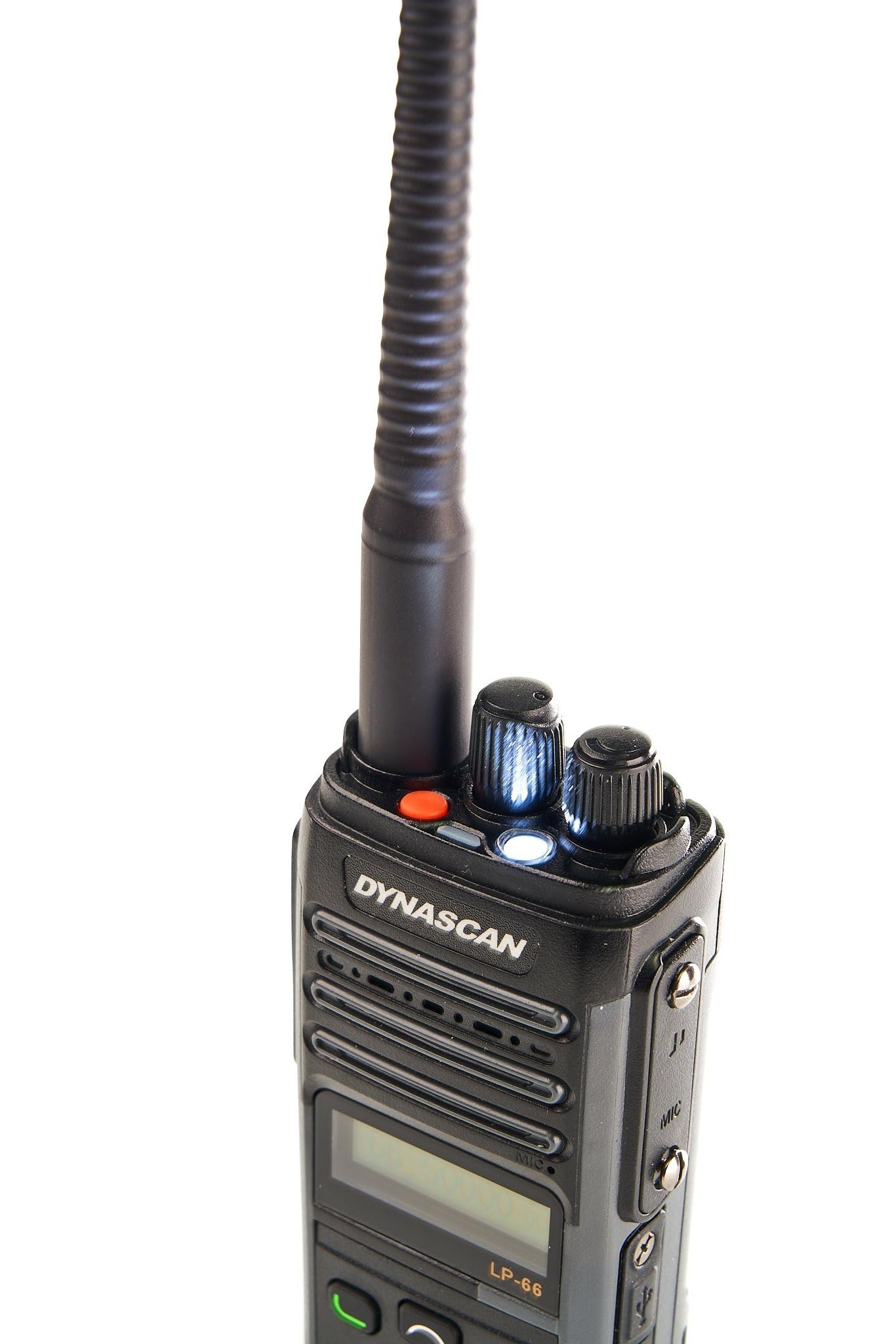 Dynascan LP-66 Ricetrasmettitore Portatile VHF Professionale 66-88 MHz Impermeabile IP67 400 Canali 5W Funzione VOX Chiamata Selettiva 5 Toni Batteria 2000 mAh Display LCD Retroilluminato