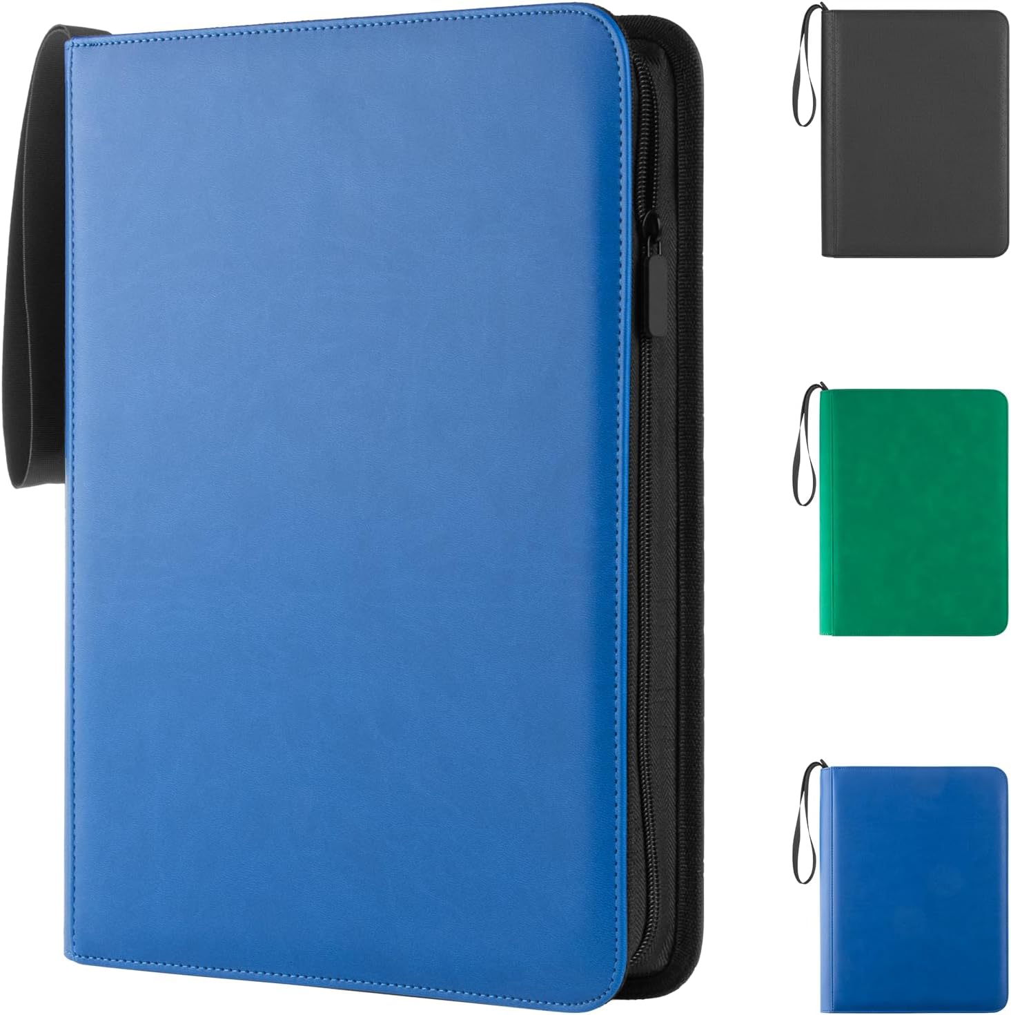 9 Pocket Trading Card Binder - 432 Card Storage Capacity Card Binder, Premium Double-Sided PU Leather with Zip Closure, TCG/Games/Sports Card Protector & Album Folder for Collectors (Black)