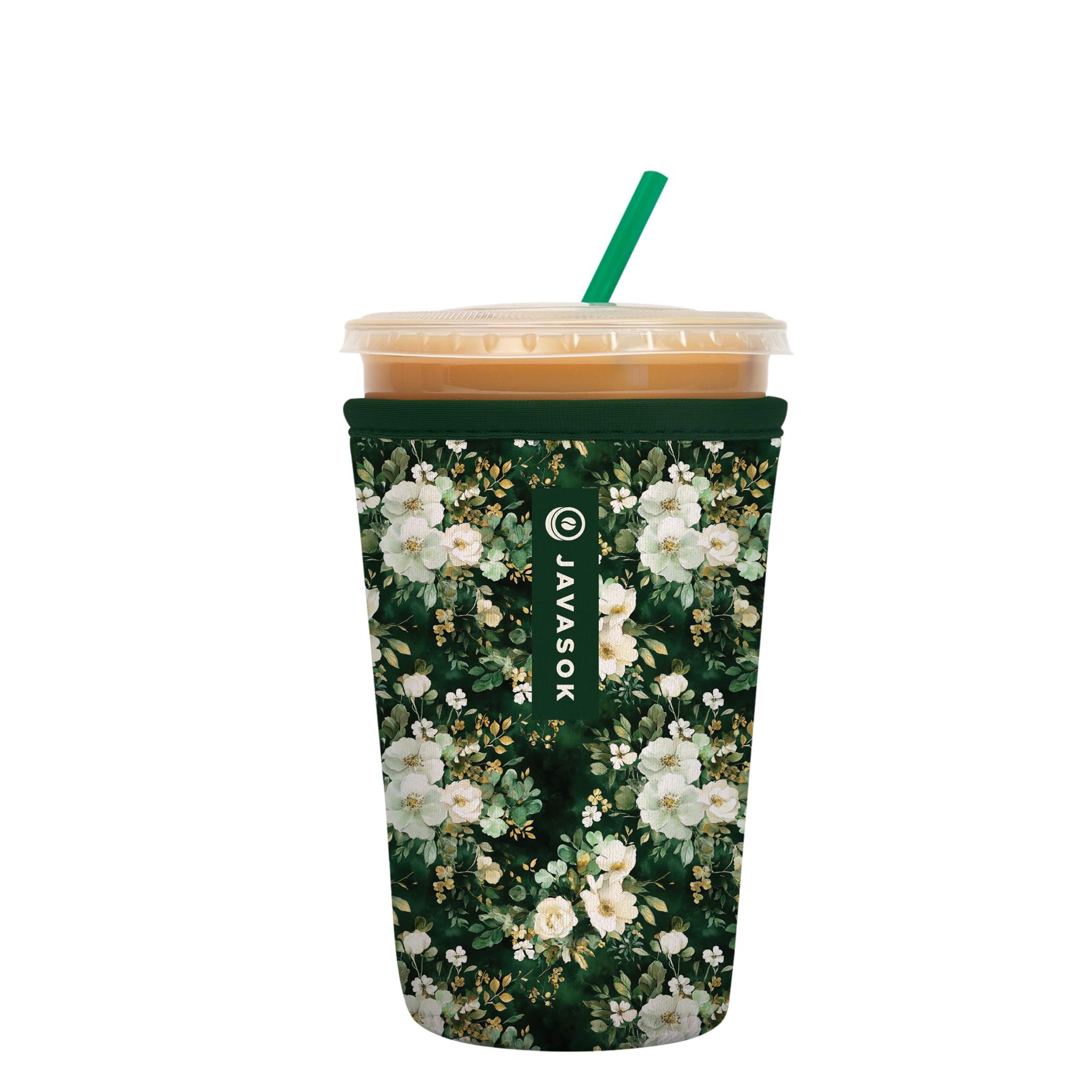 Sok It JavaSok Iced Coffee &amp; Cold Soda Insulated Neoprene Cup Sleeve (Good Luck Garden, Medium: 22-28oz)