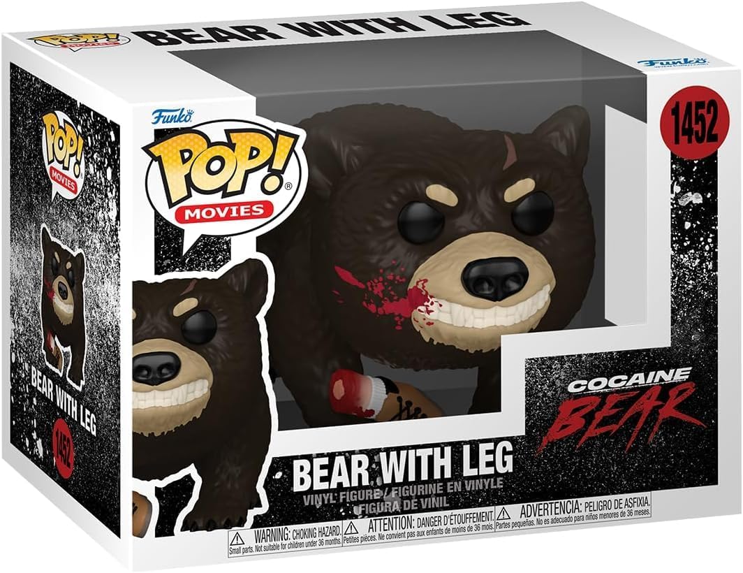 POP Horror Movies: [Cocaine] Bear - Bear with Bloody Leg Funko Vinyl Figure (Bundled with Compatible Box Protector Case), Multicolored, 3.75 inches