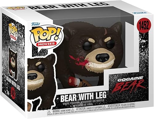 Miniatura 2 de POP Películas de terror: [Cocaína] Bear - Figura de vinilo Funko de oso con pierna ensangrentada (paquete con funda protectora de caja compatible),