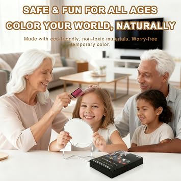 12 Colors Festive Fun Hair Chalk Combs, 2026 New Temporary Glitter Hair Colors Hair Chalk Combs, Festive Fun Hair Chalk combs, Washable DIY Hair Color Dye, Craft Kits for Girls Ages 6-12 (6 Colors)