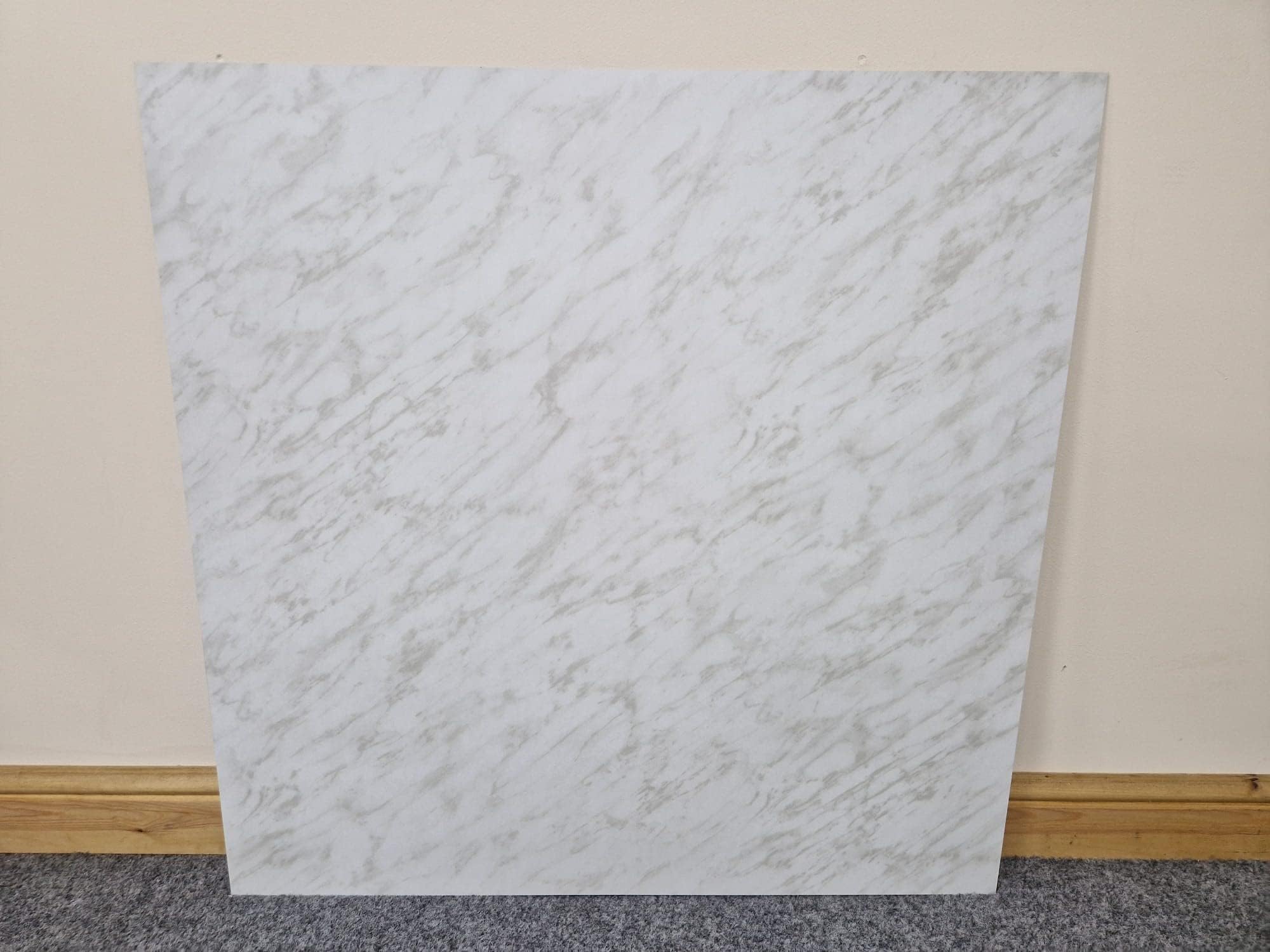 Furniture For The Home White Marble Effect HPL Laminate Fireplace Back Panel Only, 920mm x 920mm