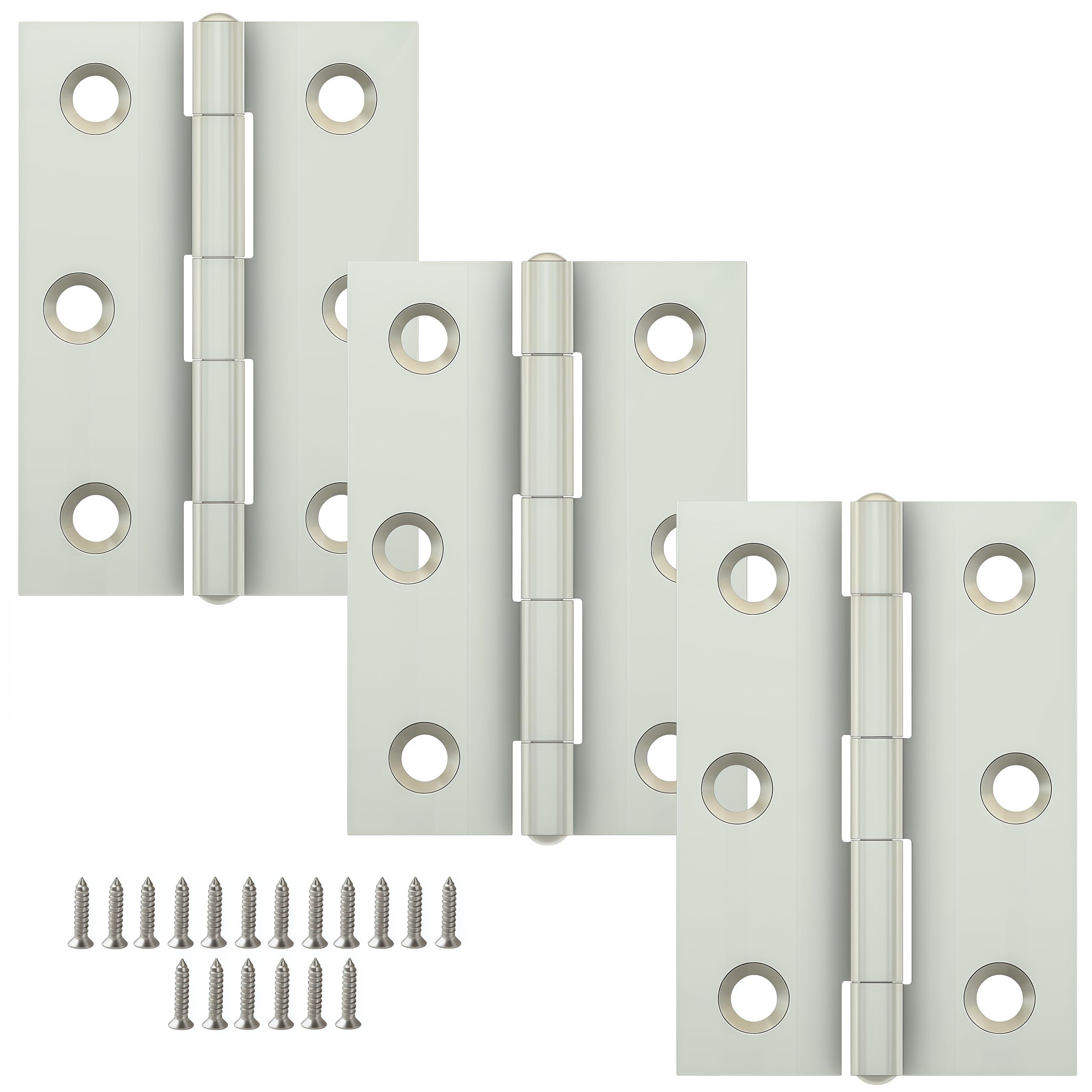 Vbnexyr Regular Folding Hinge 3 Pack Stainless Steel Folding Hinges For Cabinets Casement Hinges And Door/Window Hardware With Screws 63 * 44 * 1.5Mm [Steel Core]