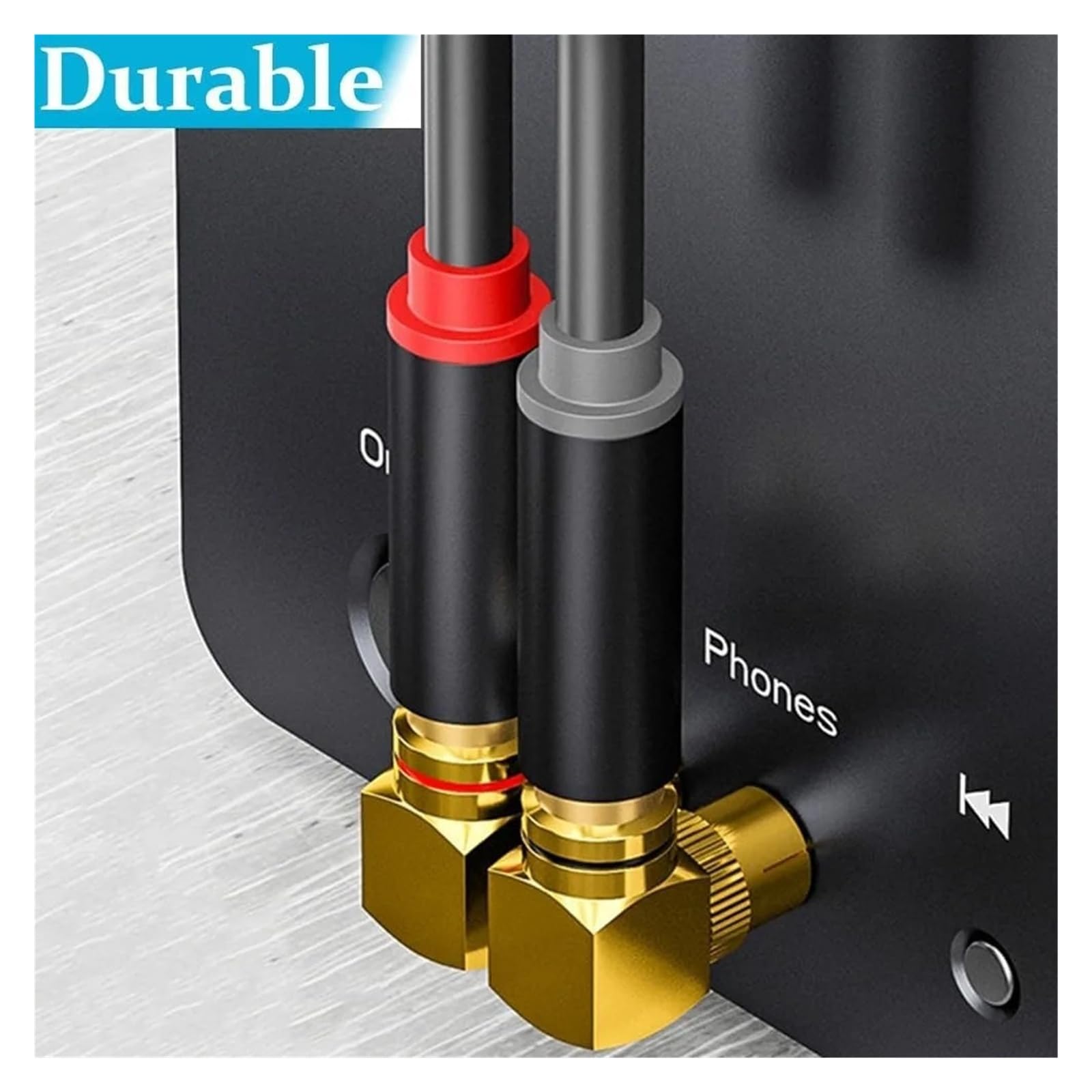 Yvxotrxnk 2 szt. pozłacany mosiądz RCA 90 stopni adapter męski na żeński, prawy kąt niskiego profilu do subwoofera, wzmacniacza TV Speaker Audio (1 szt.)