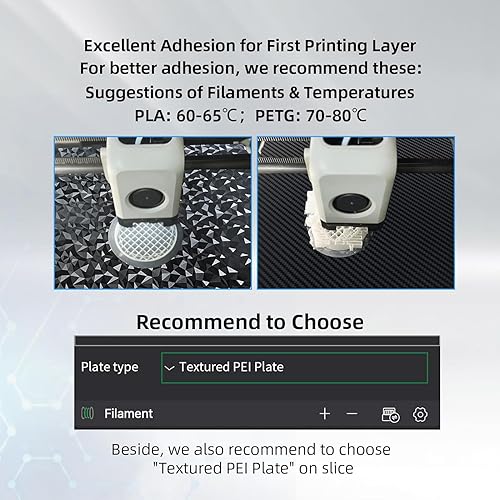 Miniatura 5 de Placa de construcción de PET PEO texturizado de doble cara para Bambu Lab X1CX1X1EP1PP1SA1, diamante liso PEO+fibra de carbono PET Primavera Placa