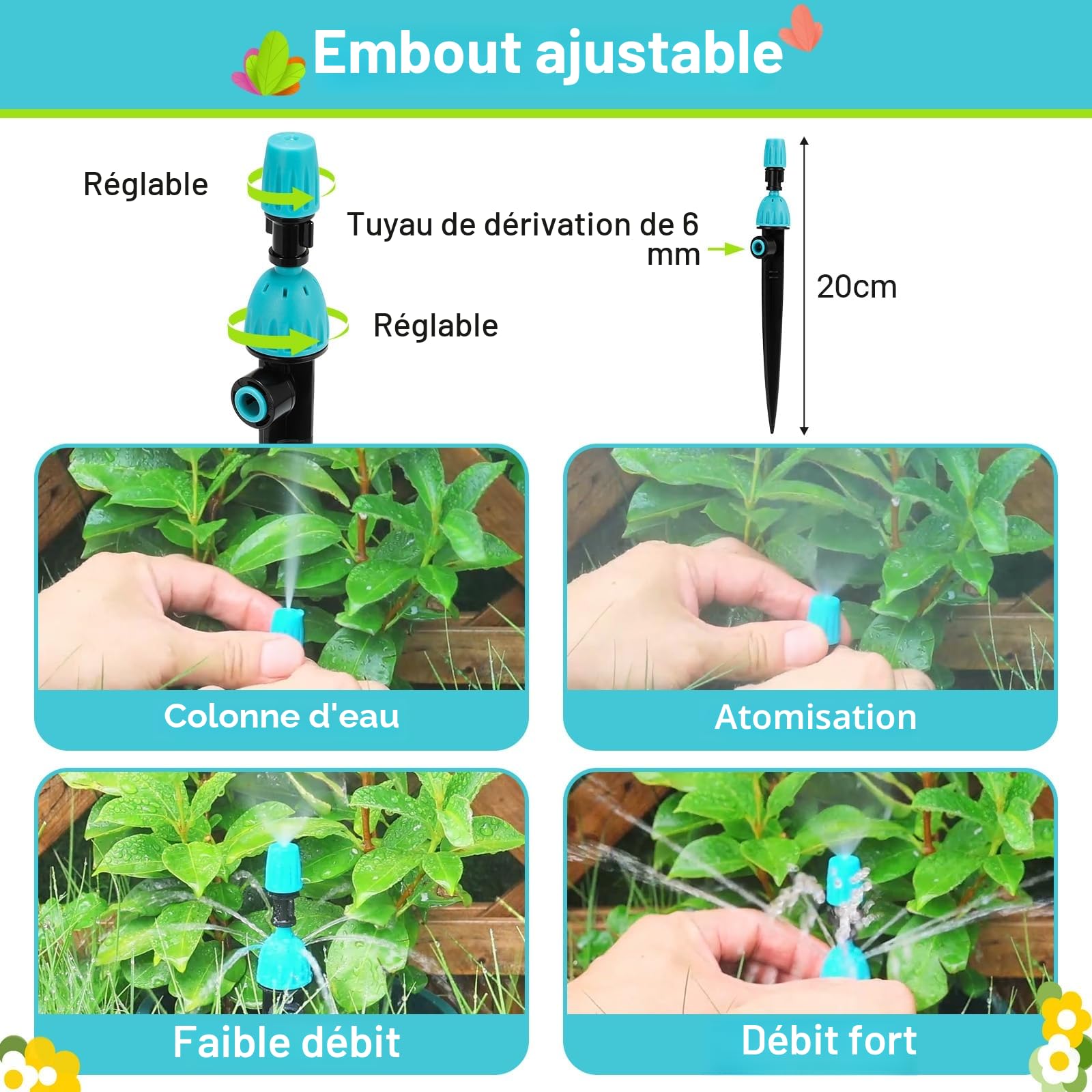 30M Tuyau Système d'irrigation et Programmateur Arrosage, Kit d'irrigation Goutte Kit Arrosage Automatique, 8 programmes Grand Écran LCD pour Jardin Pelouse Serre Plantes Potager