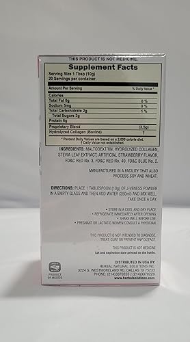 Miniatura 2 de J-Veness Colágeno en Polvo (Fresa) (Colageno sabor polvo Fresa)