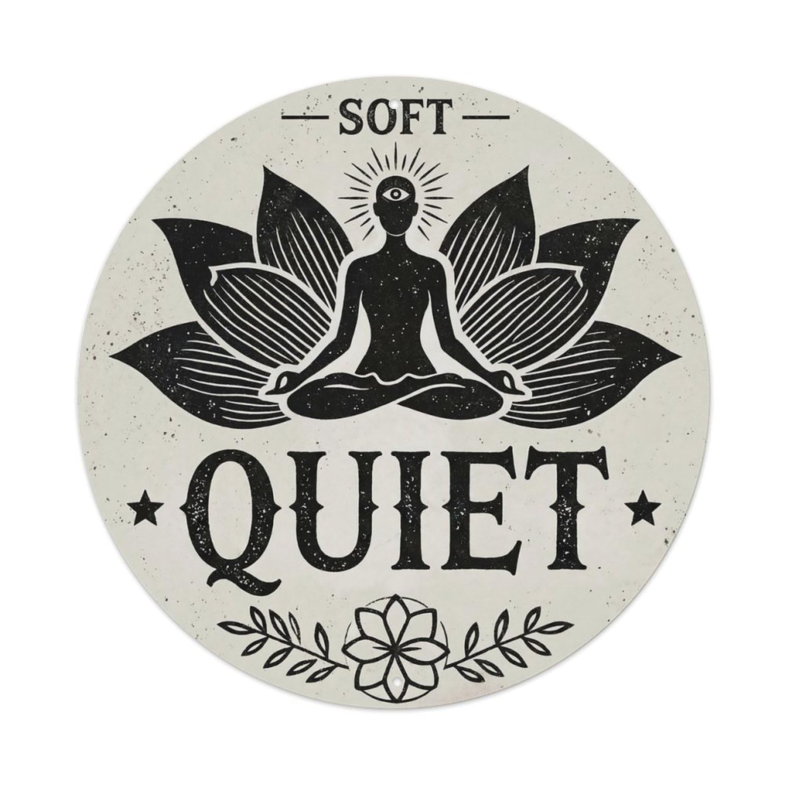 Zen Flower Meditation Den Quietude Metal Tin Sign
