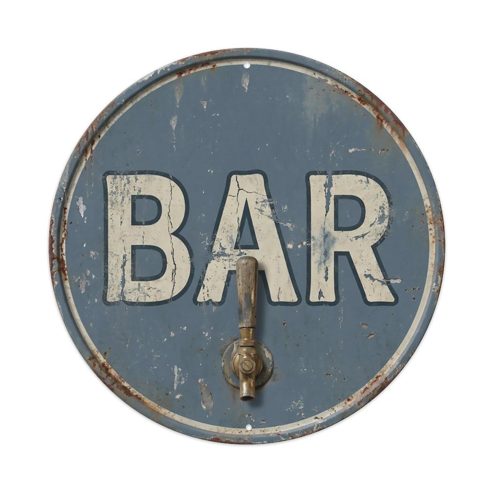 Vintage Beer BAR Slate Blue Retro for Pub Metal Tin Sign