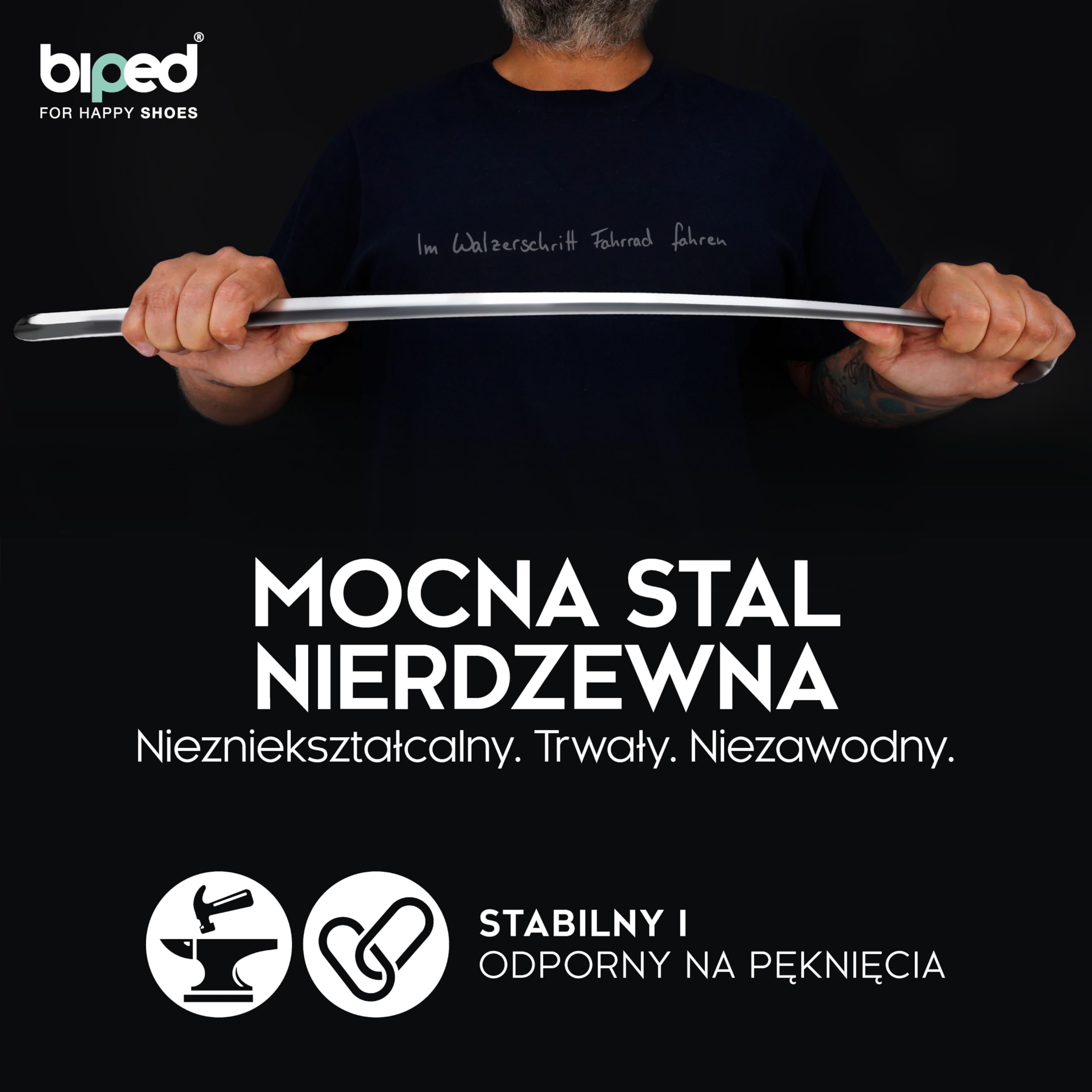 biped łyżka do butów metal długa 70 cm – stal nierdzewna z haczykiem do zawieszenia – solidna i elegancka metalowa łyżka do butów wysokiej jakości z2792(1 sztuk)