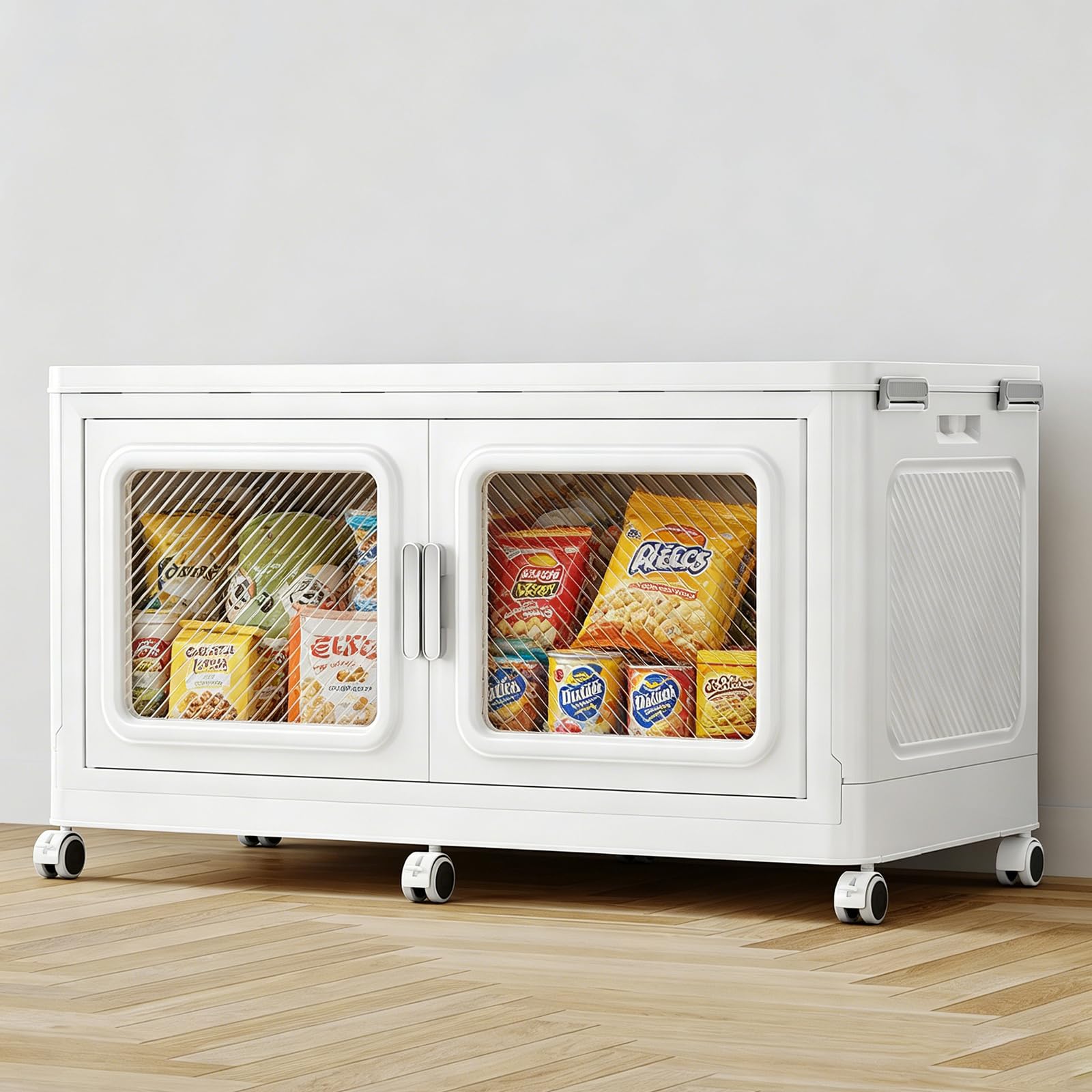 BROVIEW 220 Qt Extra Large Stackable Storage Bin with Lid, 1 Pack White