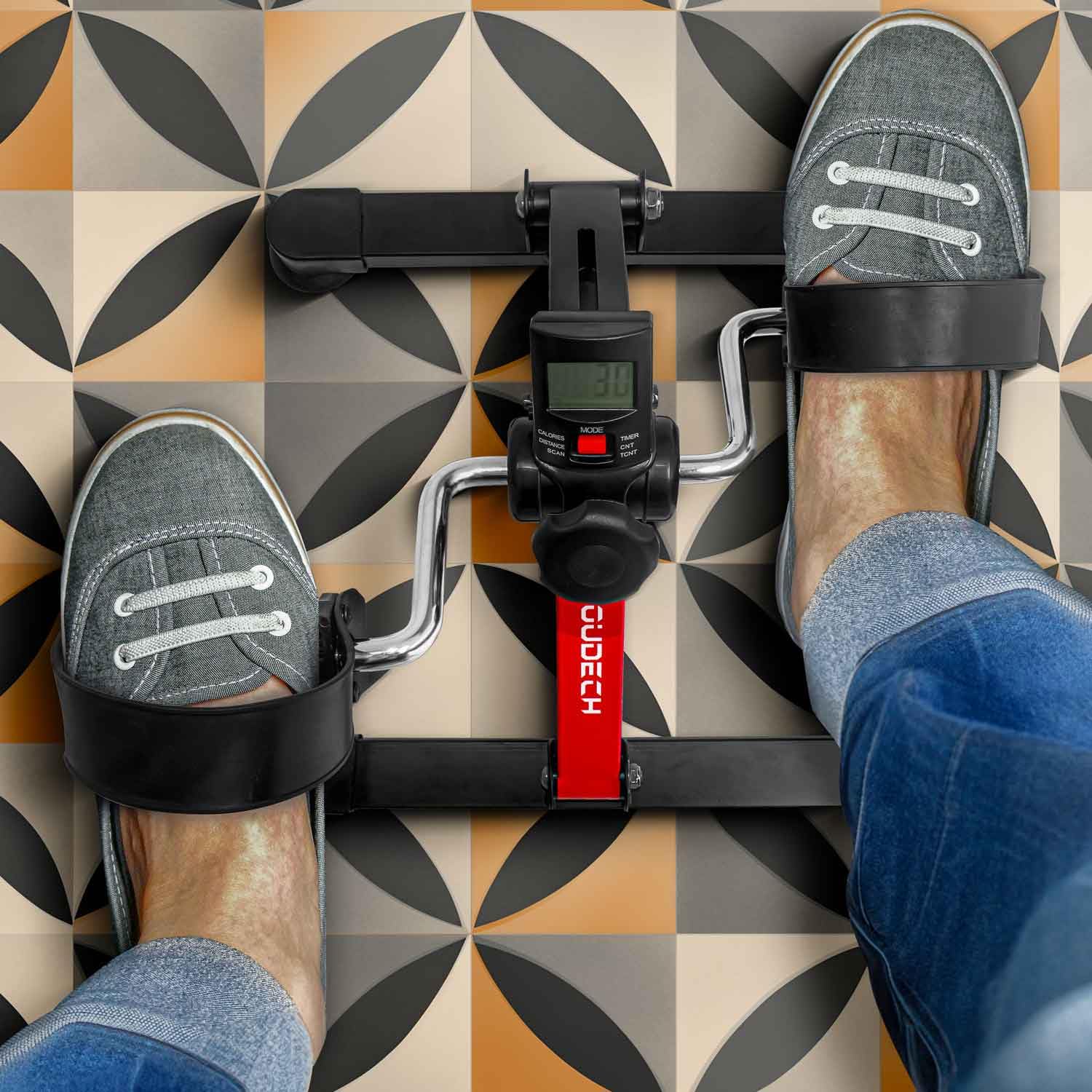 Pedaliera per riabilitazione con display LCD, mini cyclette per braccia e gambe, resistenza regolabile