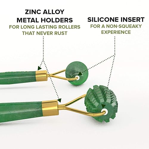 Miniatura 6 de Rutina completa de cuidado de la piel – Rodillo de jade 3 en 1 para cara y juego de Gua Sha y parches de oro de 24 quilates para debajo de los ojos