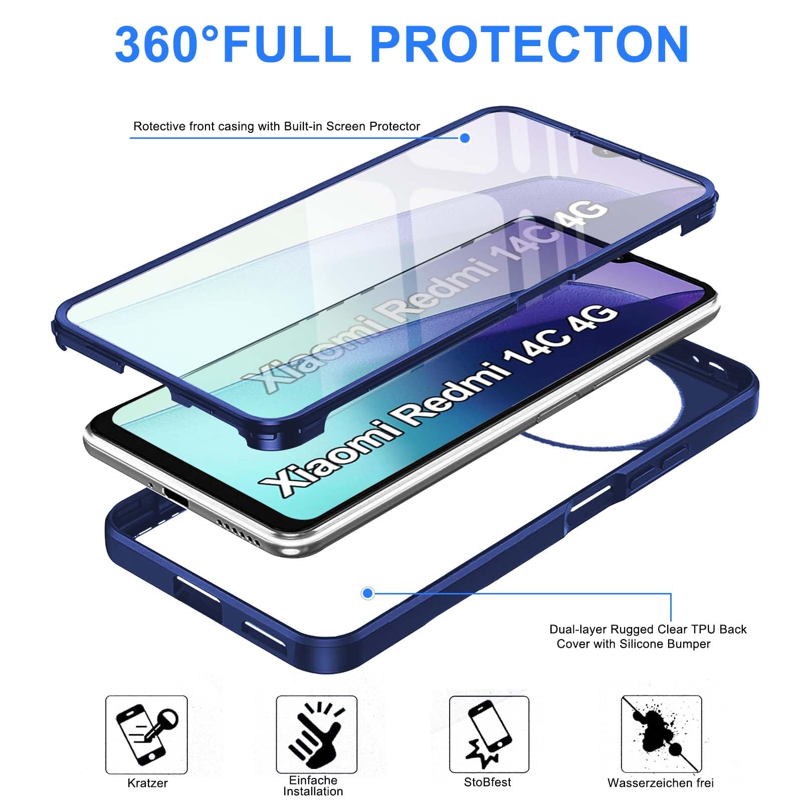 Custodia SEAHAI Per Xiaomi Redmi 14C - Antiurto Militare Viola - Foto 6