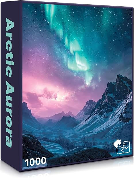 Arctic Aurora (#7) – 1000 Piece Jigsaw Puzzle for Adults | Premium European Blue Board | Satin Low-Glare Finish | Ribbon Cut | Bonus Poster | Display-Worthy Box | Printed in USA | Final Piece Puzzles
