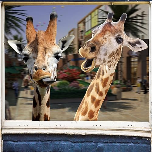 Miniatura 8 de Decoración de pared, decoración de habitación, calcomanías de pared de animales lindos para aula, dormitorio, sala de estar, ventana, tienda