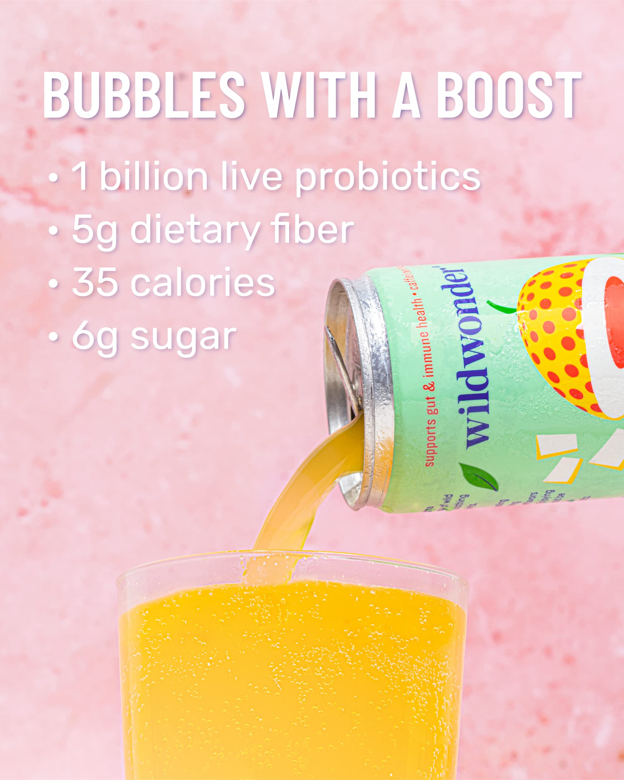 Wildwonder Sparkling Prebiotic & Probiotic Drink, Supports Gut Health