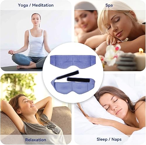 Miniatura 6 de Mavogel Máscara de ojos ponderada para ojos secos, máscara de ojos de linaza de lavanda para dormir, mascarilla de ojos calentada para microondas,