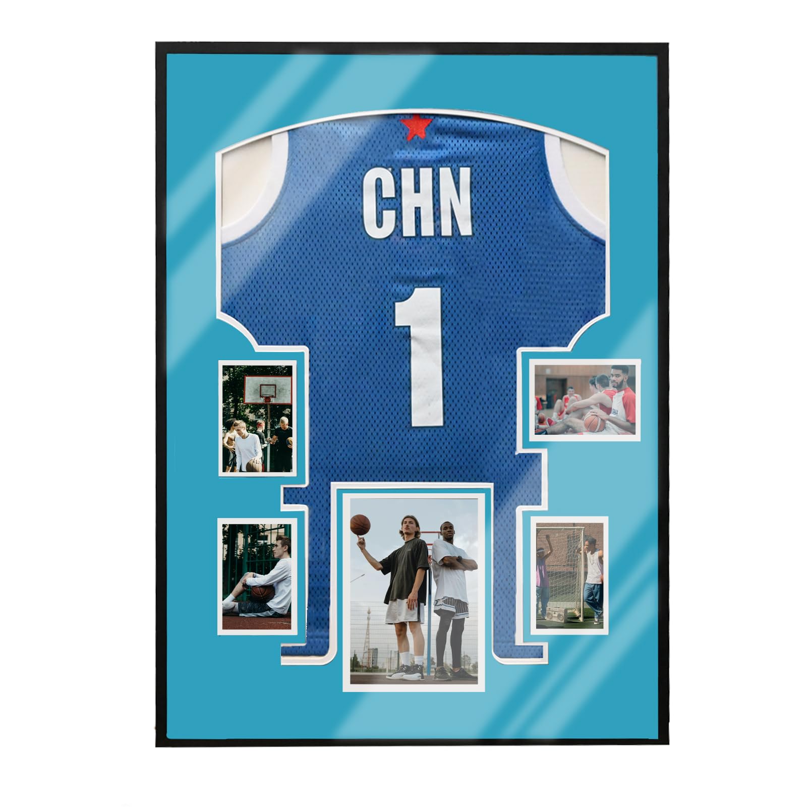 Marco para Camisetas de Fútbol 60x80 cm Marco Camisetas Futbol 3D de Aluminio con Plexiglás Irrompible para Camiseta Firmada Vitrina Expositora, Cuadro Deportivo para Colección y Regalo | Marco 3D de aluminio y cristal acrílico con marco de fotos para fút